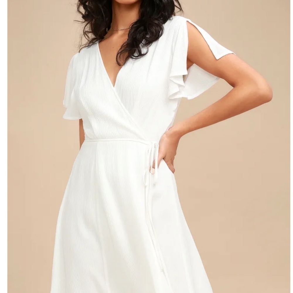 Lulus Harbor Point White Wrap Dress